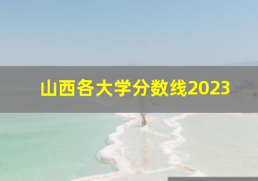 山西各大学分数线2023