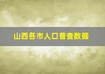 山西各市人口普查数据