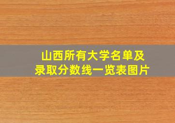 山西所有大学名单及录取分数线一览表图片