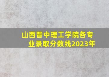 山西晋中理工学院各专业录取分数线2023年