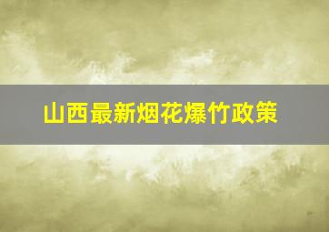 山西最新烟花爆竹政策