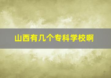 山西有几个专科学校啊