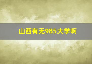 山西有无985大学啊