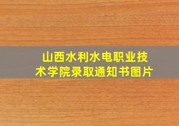 山西水利水电职业技术学院录取通知书图片