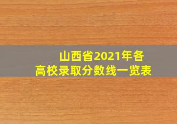 山西省2021年各高校录取分数线一览表