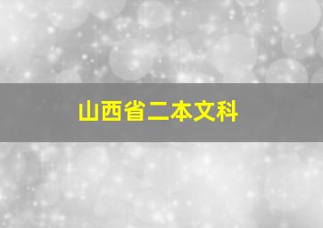 山西省二本文科