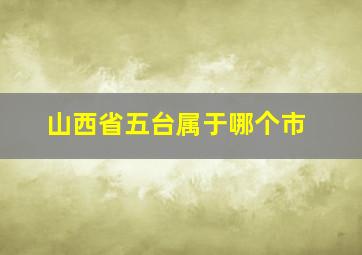 山西省五台属于哪个市