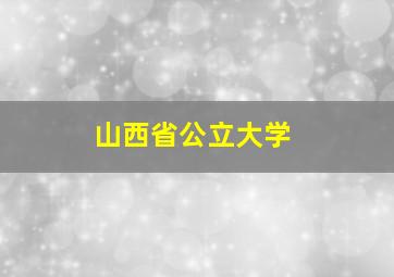 山西省公立大学