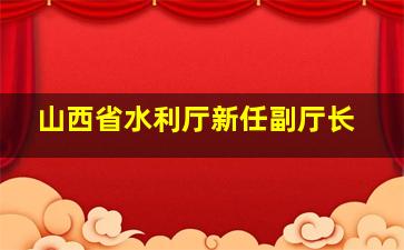 山西省水利厅新任副厅长