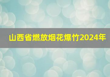 山西省燃放烟花爆竹2024年