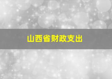 山西省财政支出