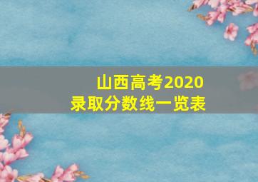 山西高考2020录取分数线一览表