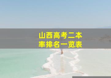 山西高考二本率排名一览表