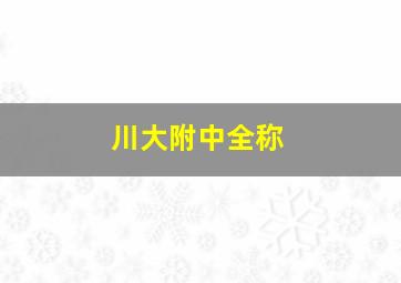 川大附中全称