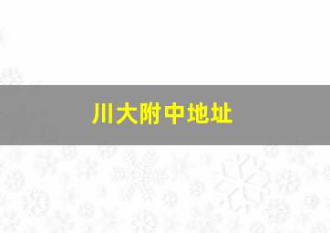 川大附中地址