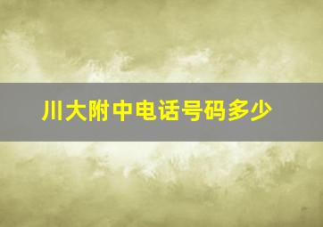 川大附中电话号码多少