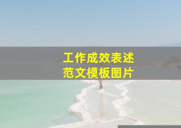 工作成效表述范文模板图片