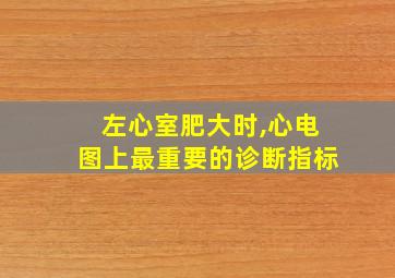 左心室肥大时,心电图上最重要的诊断指标