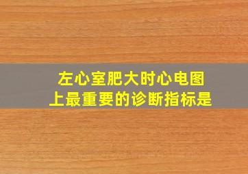 左心室肥大时心电图上最重要的诊断指标是