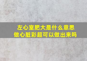 左心室肥大是什么意思做心脏彩超可以做出来吗