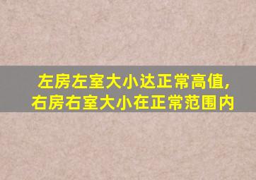 左房左室大小达正常高值,右房右室大小在正常范围内