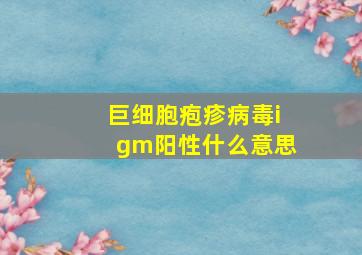 巨细胞疱疹病毒igm阳性什么意思