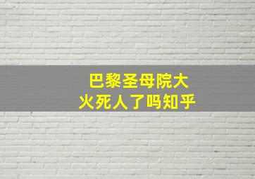 巴黎圣母院大火死人了吗知乎