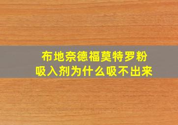 布地奈德福莫特罗粉吸入剂为什么吸不出来