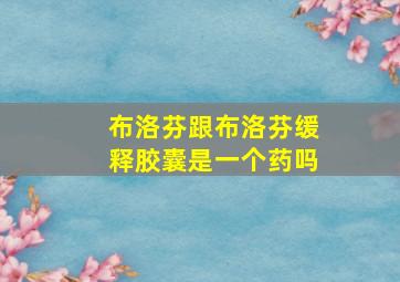 布洛芬跟布洛芬缓释胶囊是一个药吗