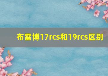 布雷博17rcs和19rcs区别