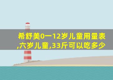 希舒美0一12岁儿童用量表,六岁儿童,33斤可以吃多少