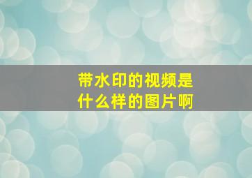 带水印的视频是什么样的图片啊