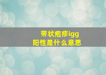 带状疱疹igg阳性是什么意思