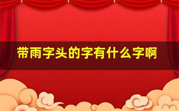 带雨字头的字有什么字啊