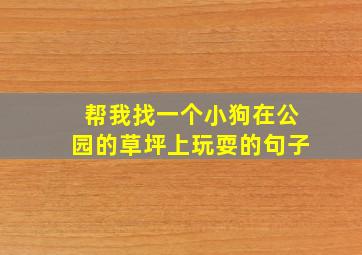 帮我找一个小狗在公园的草坪上玩耍的句子