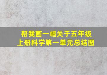 帮我画一幅关于五年级上册科学第一单元总结图