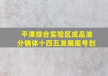 平潭综合实验区成品油分销体十四五发展规号划