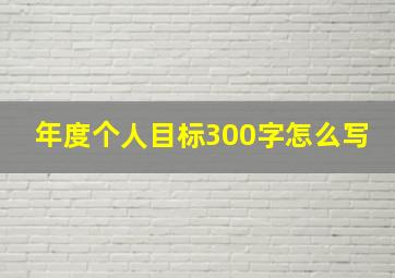 年度个人目标300字怎么写