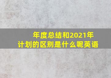 年度总结和2021年计划的区别是什么呢英语