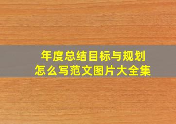 年度总结目标与规划怎么写范文图片大全集