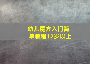 幼儿魔方入门简单教程12岁以上