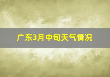 广东3月中旬天气情况