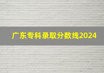 广东专科录取分数线2024