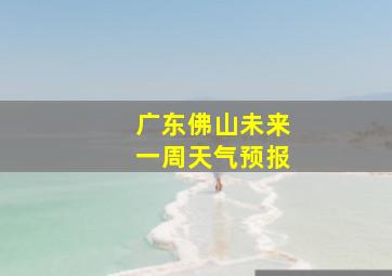 广东佛山未来一周天气预报