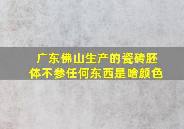 广东佛山生产的瓷砖胚体不参任何东西是啥颜色