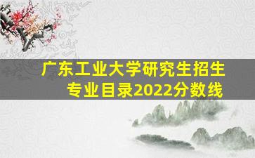 广东工业大学研究生招生专业目录2022分数线