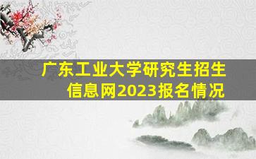 广东工业大学研究生招生信息网2023报名情况