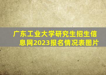 广东工业大学研究生招生信息网2023报名情况表图片