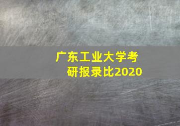 广东工业大学考研报录比2020