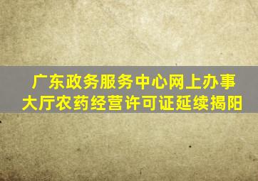 广东政务服务中心网上办事大厅农药经营许可证延续揭阳